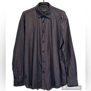 Bellissimo, size, XL, men’s long sleeve, button up dress shirt, purple and black